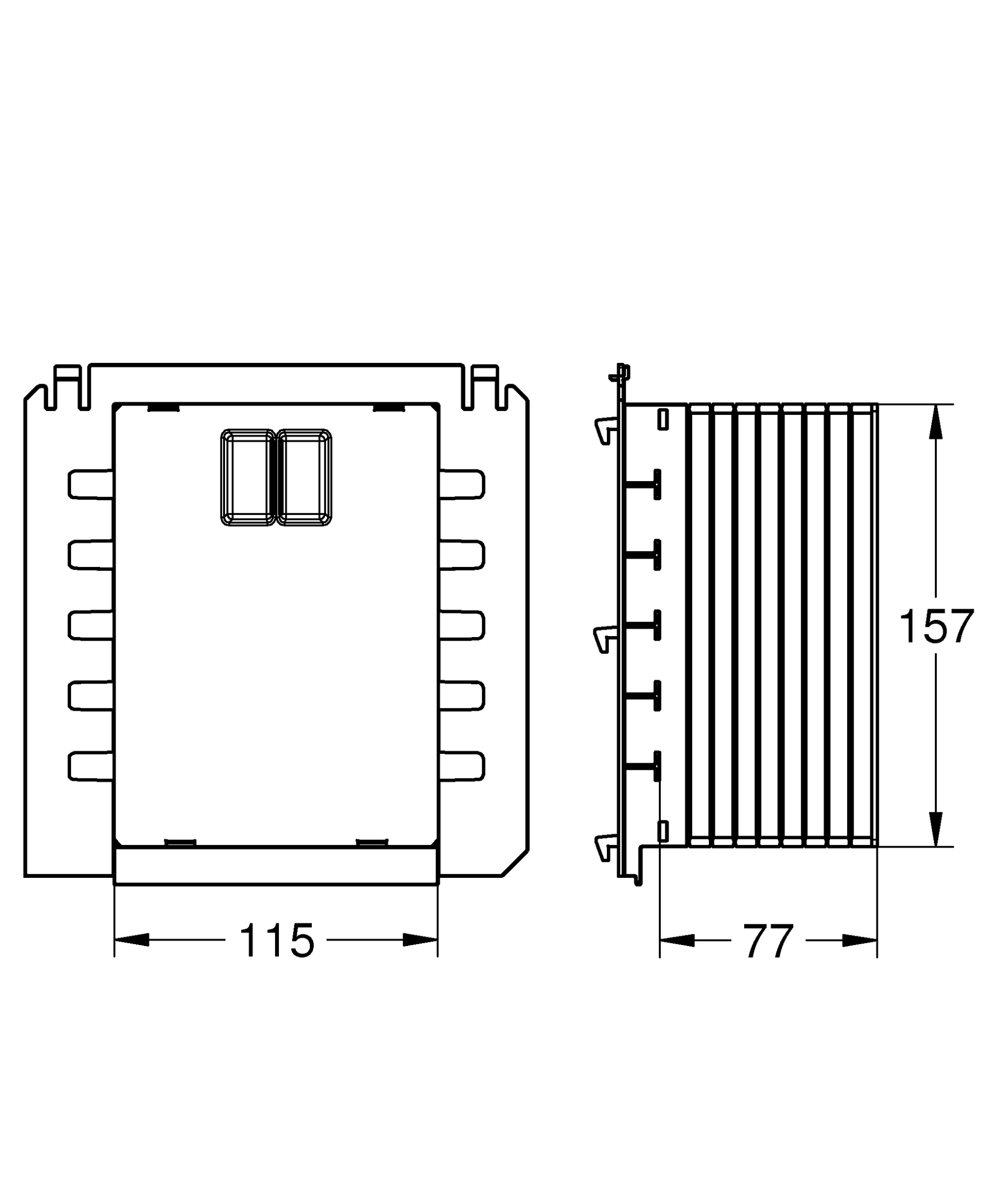 Revisionsschacht 40911, für kleine WC-Betätigungen, zur Kombination mit Rapid SL und Uniset GD 2 Spülkasten