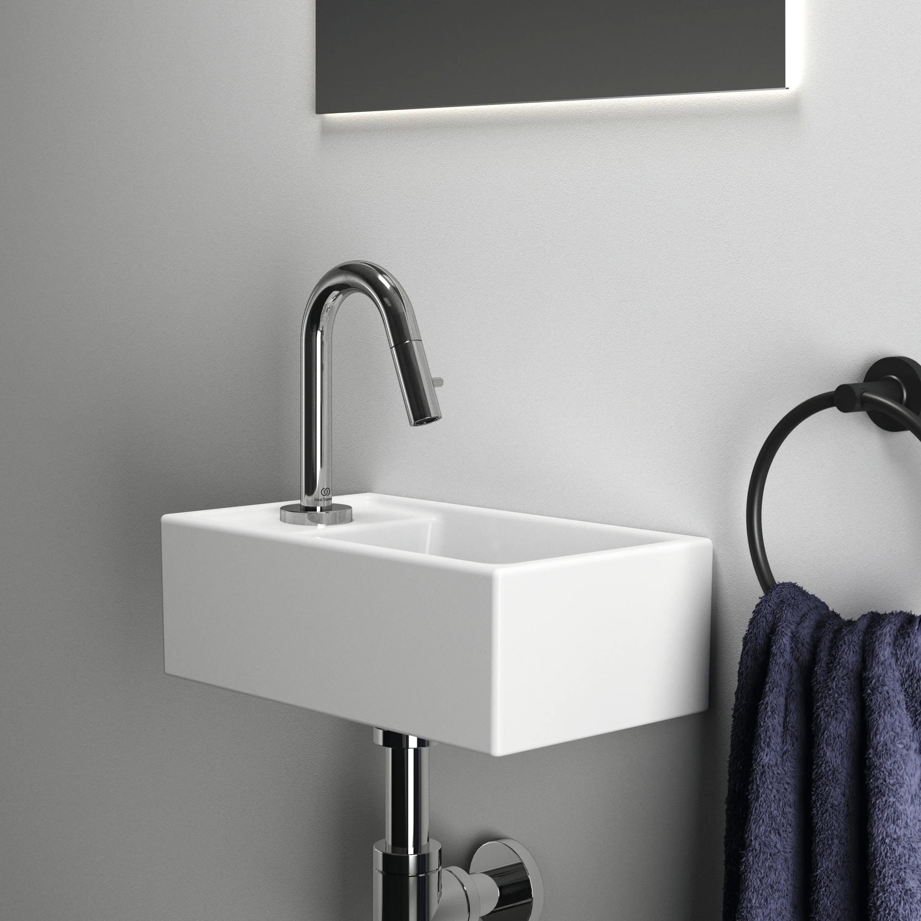 Ideal Standard Handwaschbecken i.life S, 1 Hahnloch links, ohne Überlauf, weiß, 370x210x120 mm Ideal Standard Handwaschbecken i.life S, 1 Hahnloch links, ohne Überlauf, weiß, 370x210x120 mm