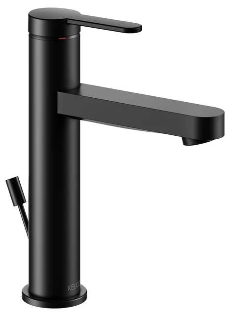 IXMO 59501373001 Einhebel-Waschtischmischer 130 mit Zugstangen-Ablaufgarnitur IXMO Flat, Rosette rund schwarz matt