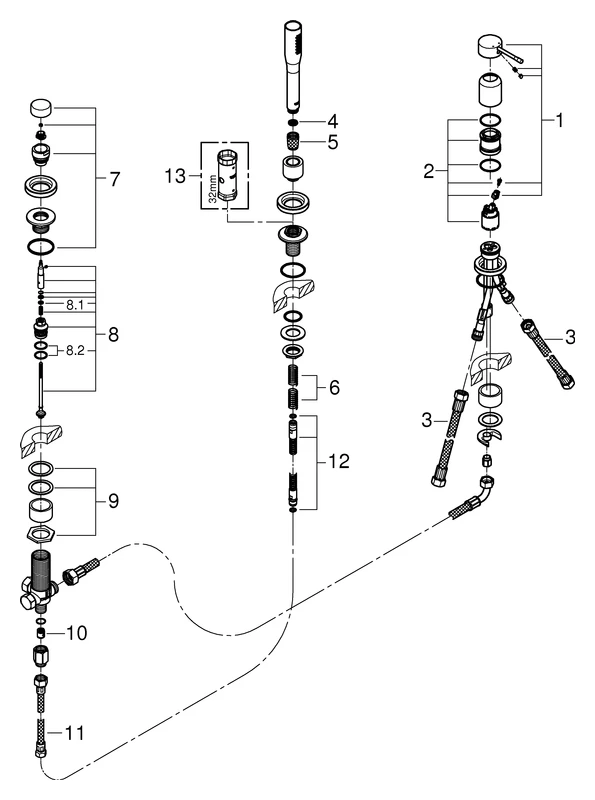 Grohe Essence 3-Loch Einhand-Wannenkombination, chrom Grohe Essence 3-Loch Einhand-Wannenkombination, chrom