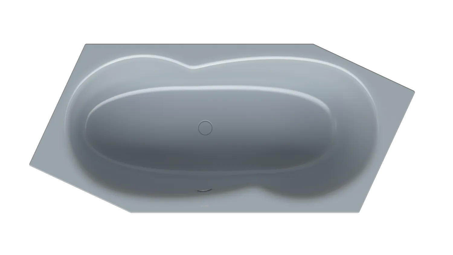 Bette Badewanne BW Sonstige Sechseck Metric Blue Satin 2060x900x450 mm Einbau 2-Sitzer mit Überlauf vorne und Fußende links