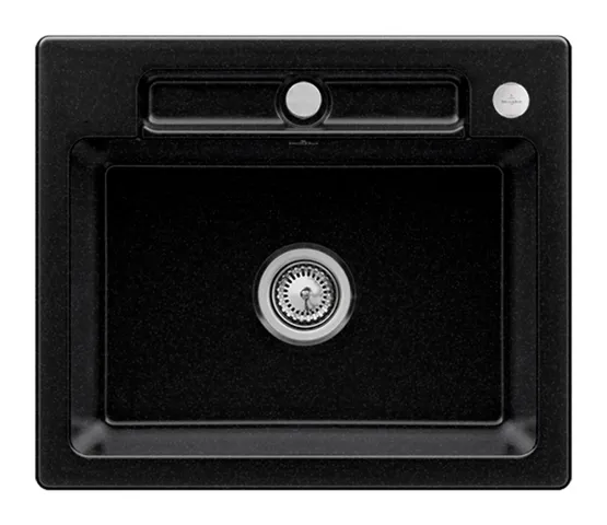Villeroy & Boch flächenbündiges Küchenspülbecken „Siluet“ 60 S flat 600 × 510 × 220 mm in Chromite