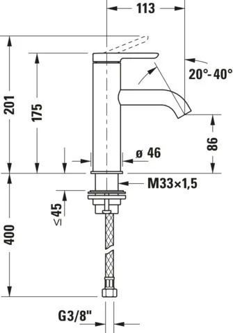 C.1 Einhebel-Waschtischmischer M FreshStart,MinusFlow,o. Zugst.,Chrom HG C.1 Einhebel-Waschtischmischer M FreshStart,MinusFlow,o. Zugst.,Chrom HG