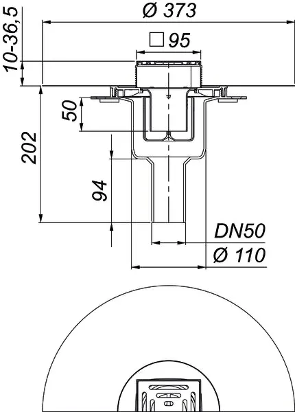 Bodenablauf DallDrain Pure senkr. OM, DN50/DN100, 100x100 mm Bodenablauf DallDrain Pure senkr. OM, DN50/DN100, 100x100 mm