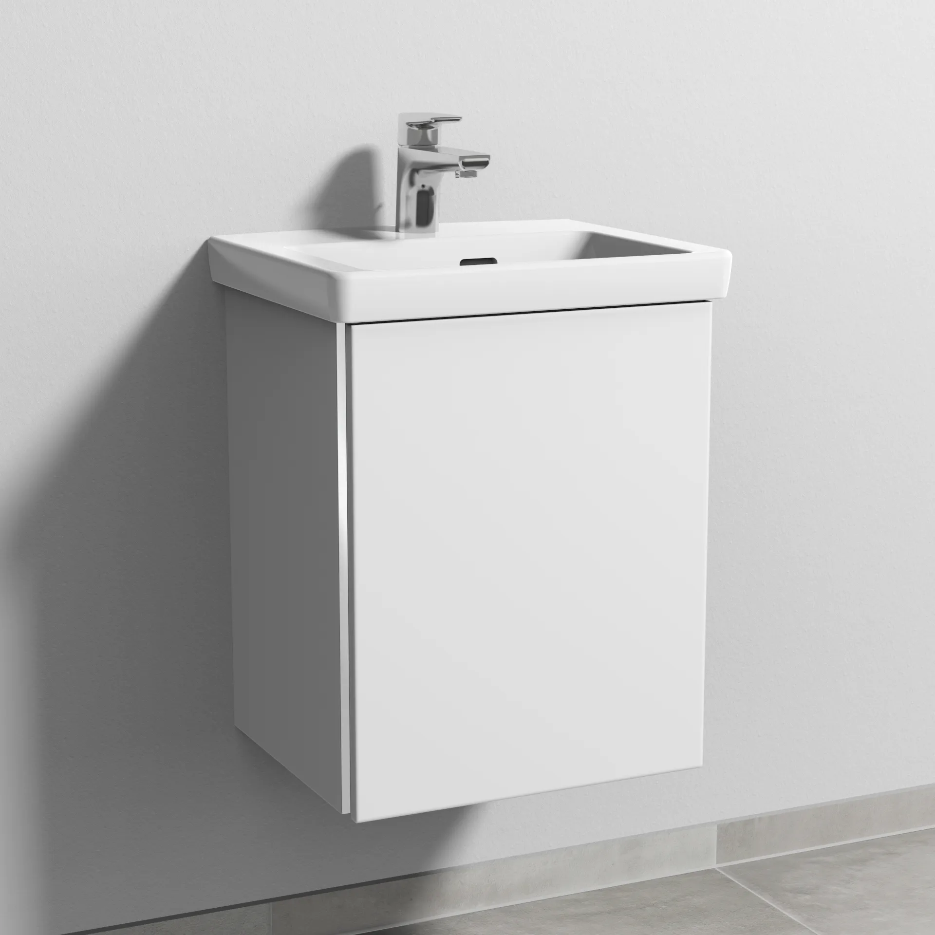 Sanipa Waschtischunterschrank „3way“ 407 × 517 × 361 mm in Weiß-Soft, Anschlag rechts