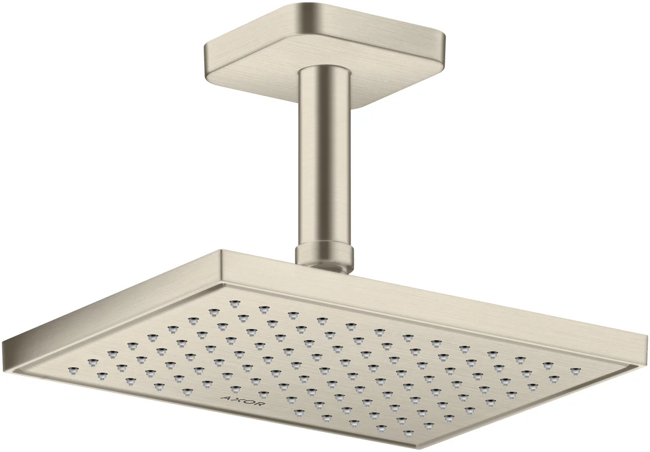 Hansgrohe AXOR ShowerSolutions Deckenanschluss 100 mm softsquare Brushed Nickel Aufputzmontage Messing G 1/2