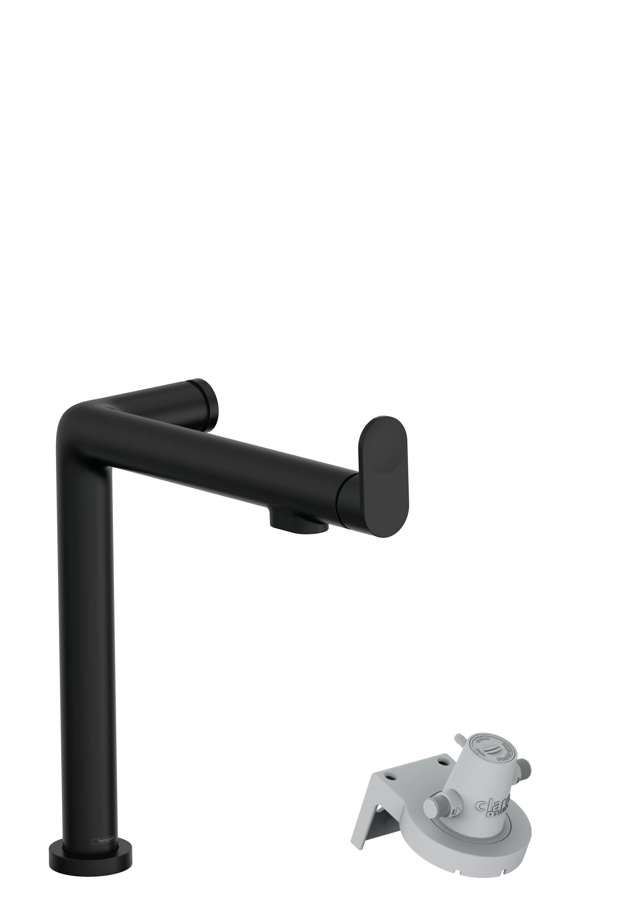 Hansgrohe Aqittura M91 FilterSystem 240, 1jet mattschwarz, Keramikmischsystem, Laminarstrahl, max. Durchfluss 7 l/min, Schwenkbereich 60° oder 110°, Hahnlochbohrung 35 mm Hansgrohe Aqittura M91 FilterSystem 240, 1jet mattschwarz, Keramikmischsystem, Laminarstrahl, max. Durchfluss 7 l/min, Schwenkbereich 60° oder 110°, Hahnlochbohrung 35 mm