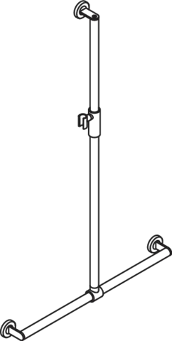 Duschhandlauf mit verschiebbarer Brausehalterstange, Edelstahl, PVD, mit magnetischem Brausehalter, senkrechte Länge 1250 mm, waagerechte Länge 765 mm, D: 32 mm, in Farbe CK (messing glänzend) Duschhandlauf mit verschiebbarer Brausehalterstange, Edelstahl, PVD, mit magnetischem Brausehalter, senkrechte Länge 1250 mm, waagerechte Länge 765 mm, D: 32 mm, in Farbe CK (messing glänzend)