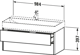 Duravit Waschtischunterschrank wandhängend „XSquare“ 98,4 × 39,7 × 46 cm Duravit Waschtischunterschrank wandhängend „XSquare“ 98,4 × 39,7 × 46 cm