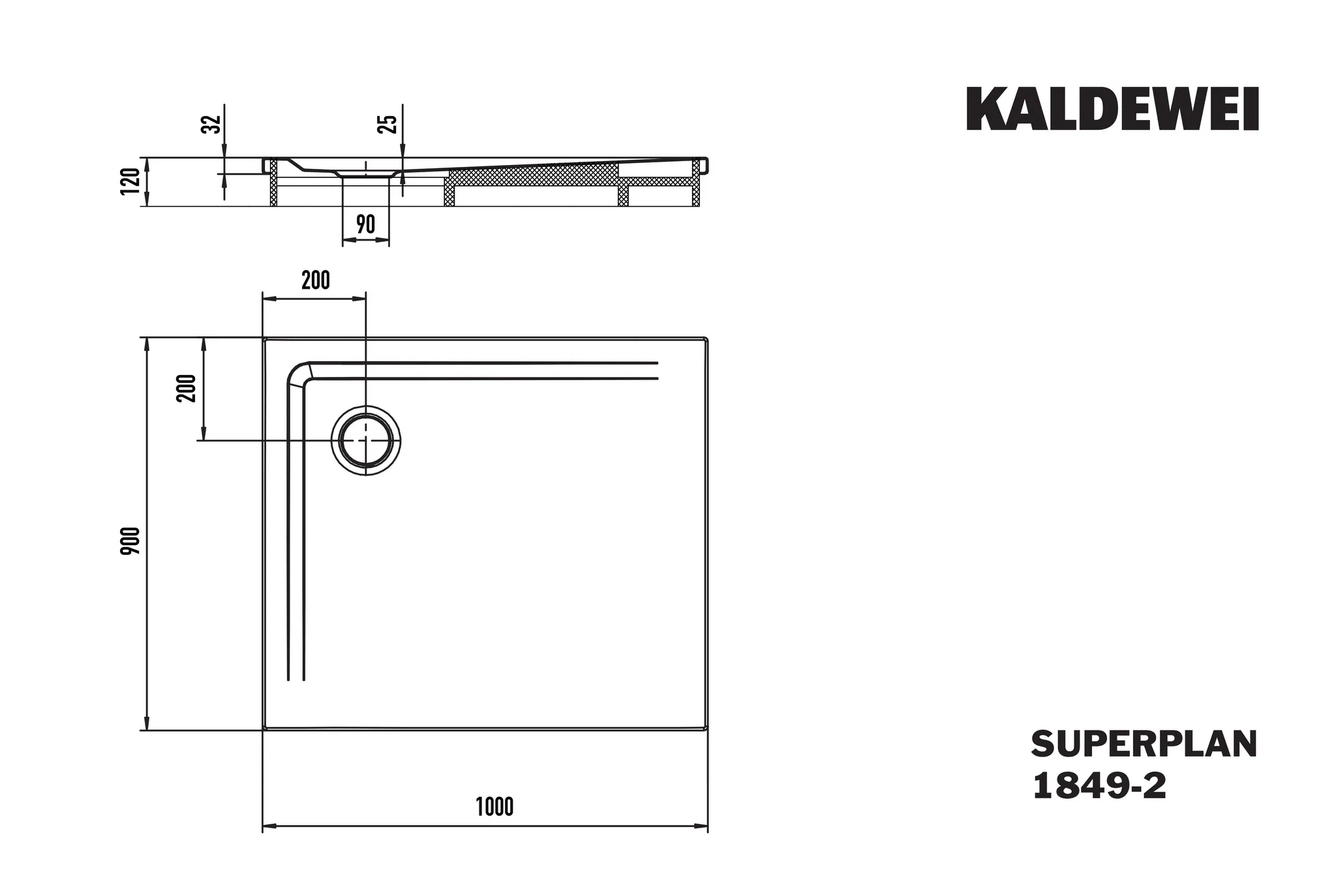 Kaldewei Duschwanne „Superplan“ 90 × 100 cm mit Antislip Secure Plus, in alpinweiß Kaldewei Duschwanne „Superplan“ 90 × 100 cm mit Antislip Secure Plus, in alpinweiß