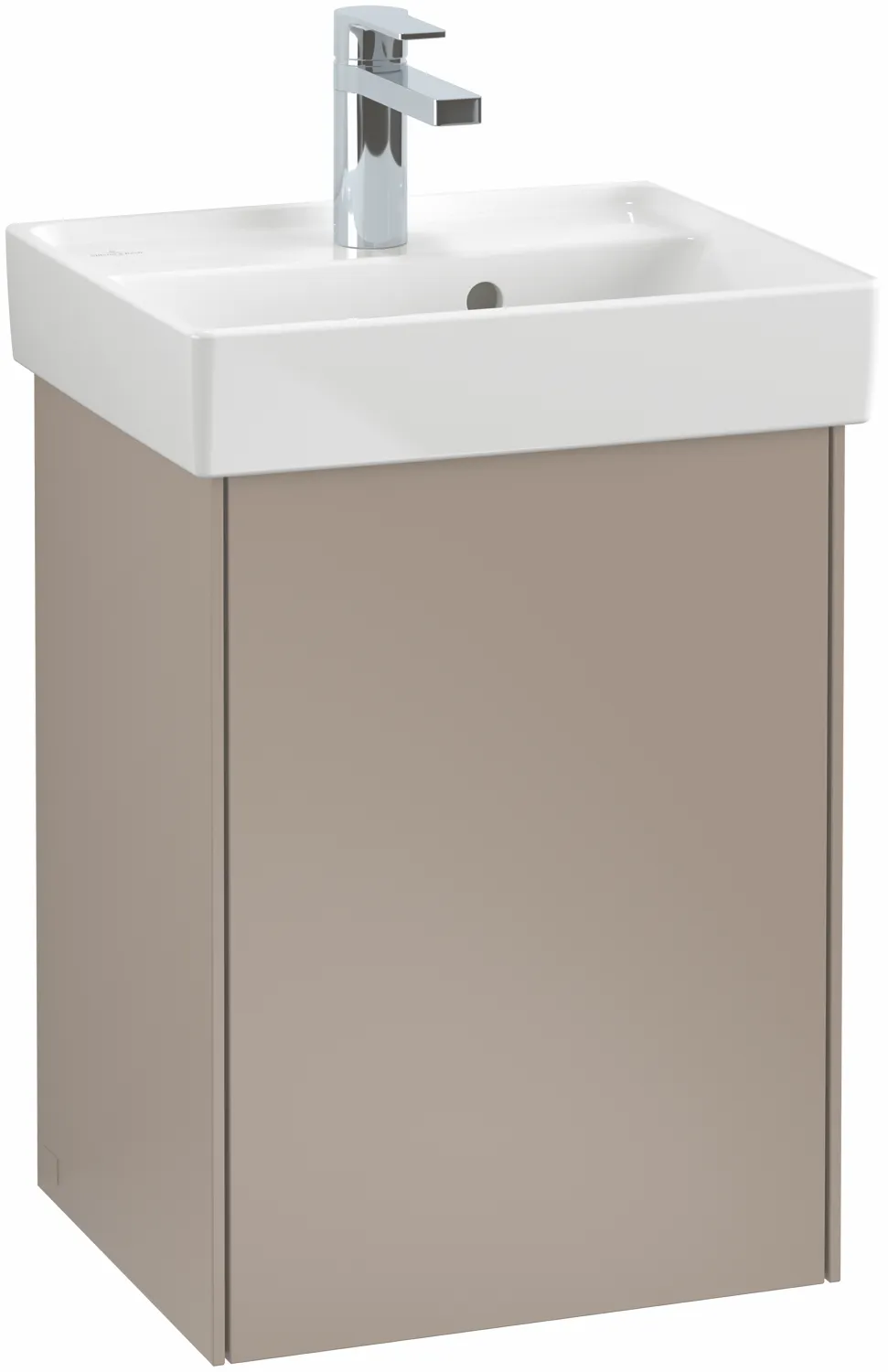 Villeroy & Boch Waschtischunterschrank mit Tür „Collaro“ 410 × 546 × 344 mm Glossy Grey, für Becken mittig, Anschlag links, ohne Beleuchtung Villeroy & Boch Waschtischunterschrank mit Tür „Collaro“ 410 × 546 × 344 mm Glossy Grey, für Becken mittig, Anschlag links, ohne Beleuchtung