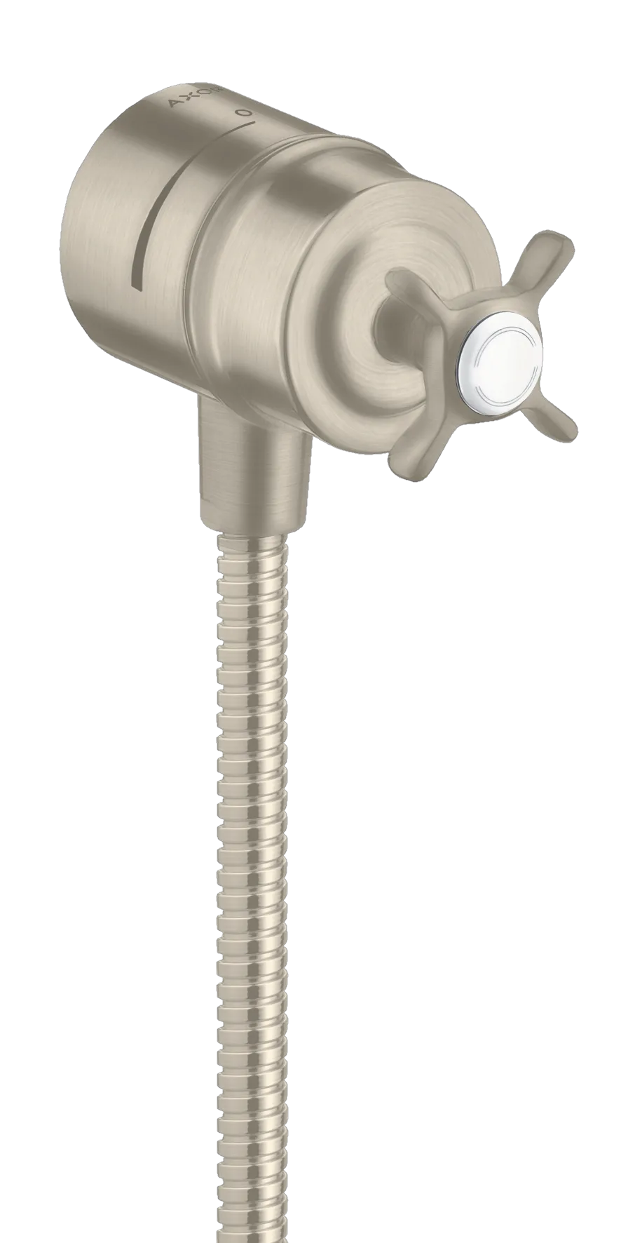 Hansgrohe AXOR Montreux Wandabsperrventil Fixfit Stop mit Rückflussverhinderer, Brushed Nickel, DN15