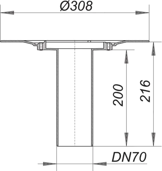Balkonablaufgehäuse 84 FPO-PP, DN 70