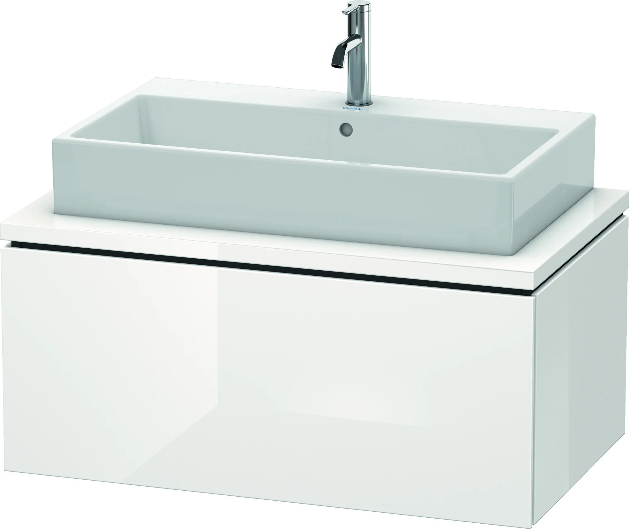Duravit Waschtischunterschrank wandhängend „L-Cube“ 92 × 40 × 54,7 cm Weiß Hochglanz