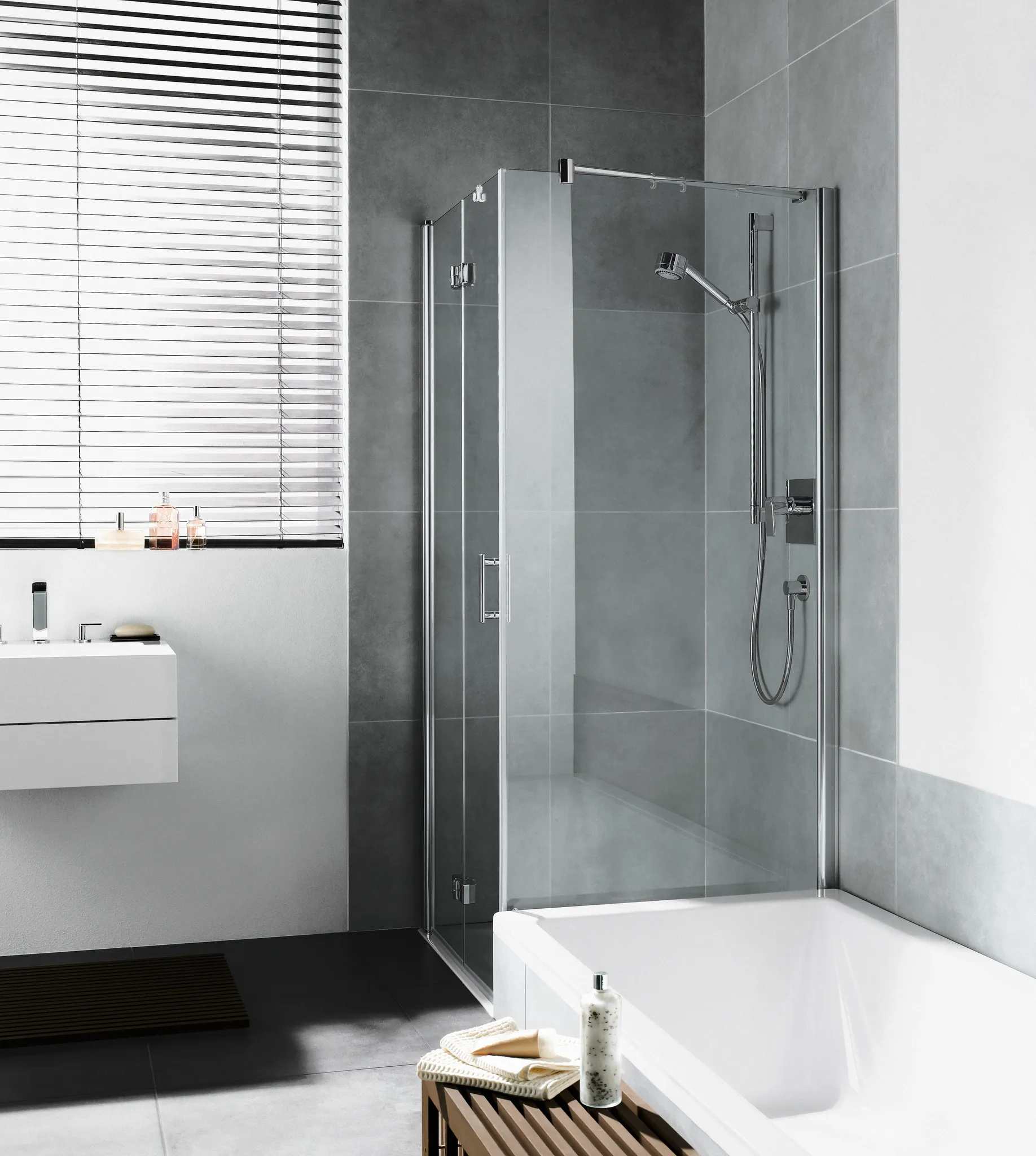 Kermi verkürzte Seitenwand neben Badewanne für Ecke „Diga“ Glas Klar, BV: 680 - 700 mm WE: 690 - 710 mm H: 1600 mm Breitenverstellmaß: 680 - 700 mm / Glas: Klar / Höhe: 160 cm / Oberflächenveredelung: ohne KermiCLEAN / Wanneneinbaumaß: 690 - 710 mm