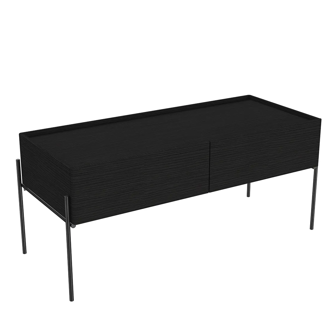 Equal Unterschrank 102 x 45 cm 2 Vollauszüge Schwarz-Eiche Equal Unterschrank 102 x 45 cm 2 Vollauszüge Schwarz-Eiche