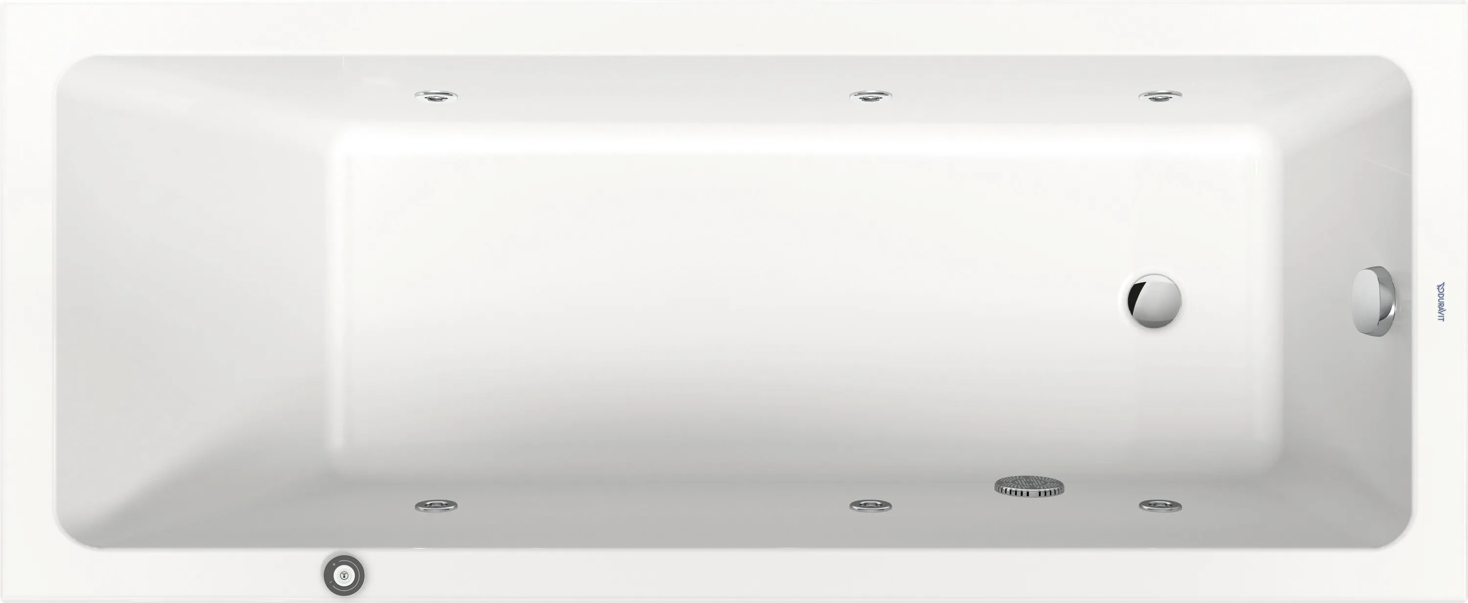 Duravit Whirlwanne „No.1“ rechteck 1700 × 700 mm, Fußablauf mit Jet Project, in Weiß Ablauf: Fußablauf / Größe: 170 × 70 cm / Whirlsystem: mit Jet Project Duravit Whirlwanne „No.1“ rechteck 1700 × 700 mm, Fußablauf mit Jet Project, in Weiß Ablauf: Fußablauf / Größe: 170 × 70 cm / Whirlsystem: mit Jet Project