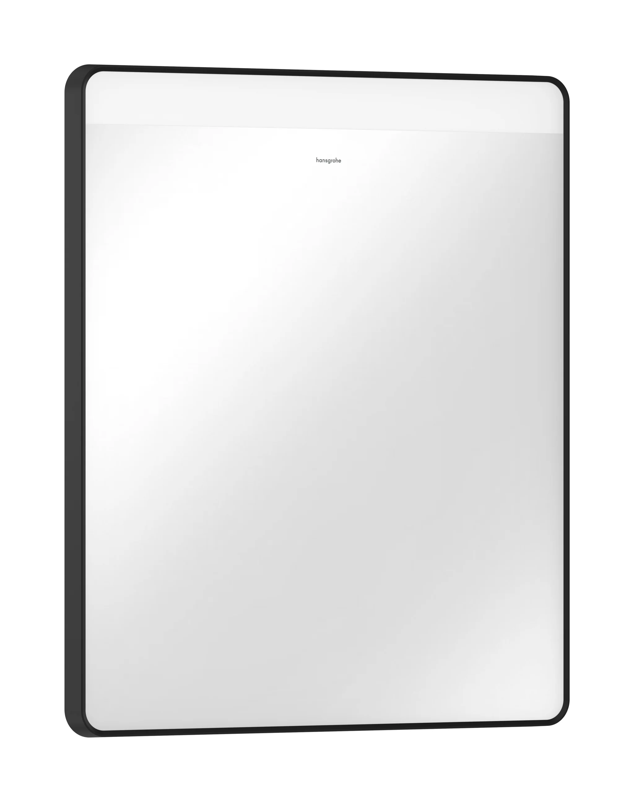 Hansgrohe Xarita Lite Q Spiegel mit horizontaler LED-Beleuchtung, Mattschwarz, Maße 600x700x30 mm