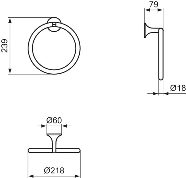 Handtuchring La Dolce Vita 218 mm rund Brushed Gold Handtuchring La Dolce Vita 218 mm rund Brushed Gold