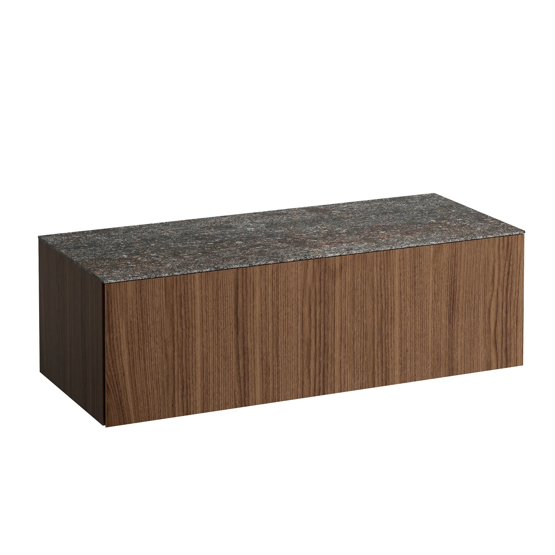 Schubladenelement (Waschtischunterbau+Waschtischplatte), ILBAGNOALESSI, 500x1200x370, 1 Schublade, integrierte, versteckte Griffe seitlich, Vollauszug, Soft-Close, ohne Ausschnitt, Marrone Naturale Top, Weiß matt Schubladenelement (Waschtischunterbau+Waschtischplatte), ILBAGNOALESSI, 500x1200x370, 1 Schublade, integrierte, versteckte Griffe seitlich, Vollauszug, Soft-Close, ohne Ausschnitt, Marrone Naturale Top, Weiß matt