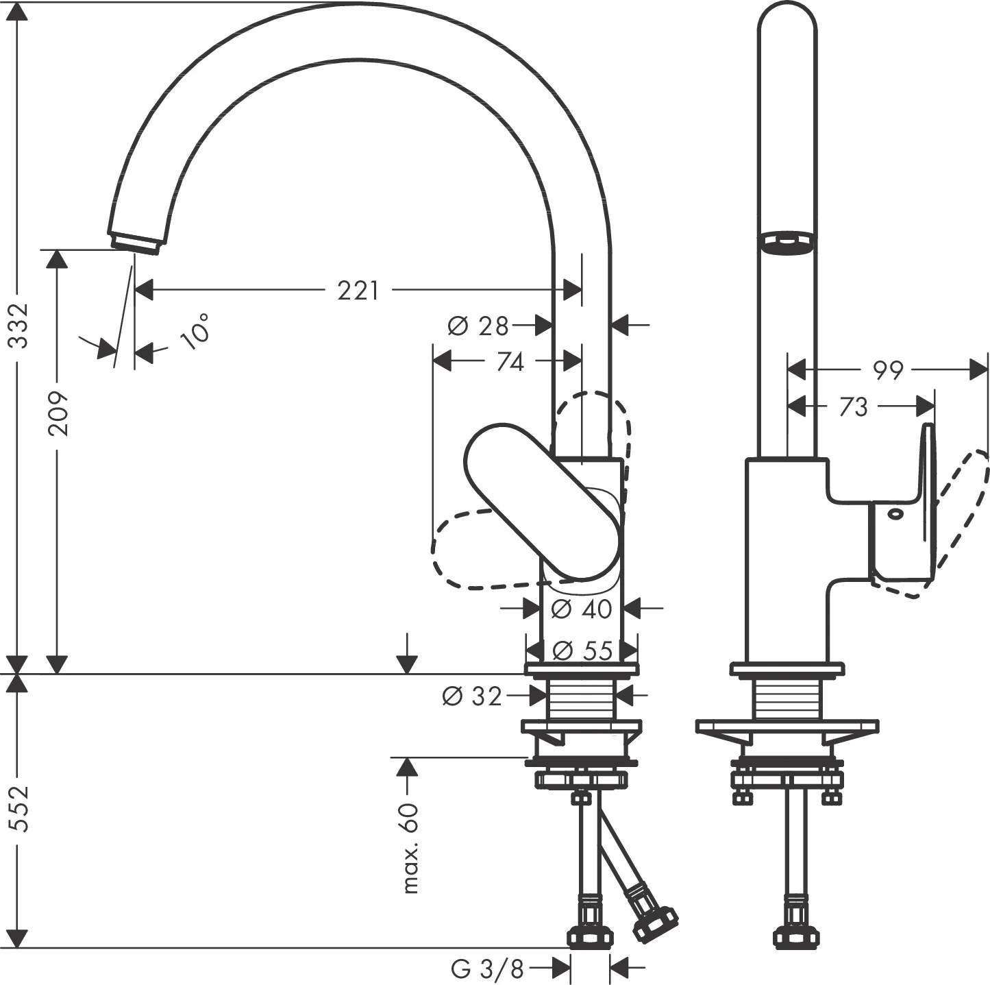 Hansgrohe Vernis Blend M35 Einhebel-Küchenmischer 210, Chrom, Schwenkbereich einstellbar in 2 Stufen auf 120° oder 360°, Normalstrahl, maximale Durchflussmenge bei 3 bar: 11,1 l/min, Keramikmischsystem, für Durchlauferhitzer geeignet Hansgrohe Vernis Blend M35 Einhebel-Küchenmischer 210, Chrom, Schwenkbereich einstellbar in 2 Stufen auf 120° oder 360°, Normalstrahl, maximale Durchflussmenge bei 3 bar: 11,1 l/min, Keramikmischsystem, für Durchlauferhitzer geeignet
