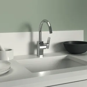 Küchenarmatur Ceraplan Ausladung 200mm mit hohem Rohrauslauf Niederdruck Chrom Küchenarmatur Ceraplan Ausladung 200mm mit hohem Rohrauslauf Niederdruck Chrom