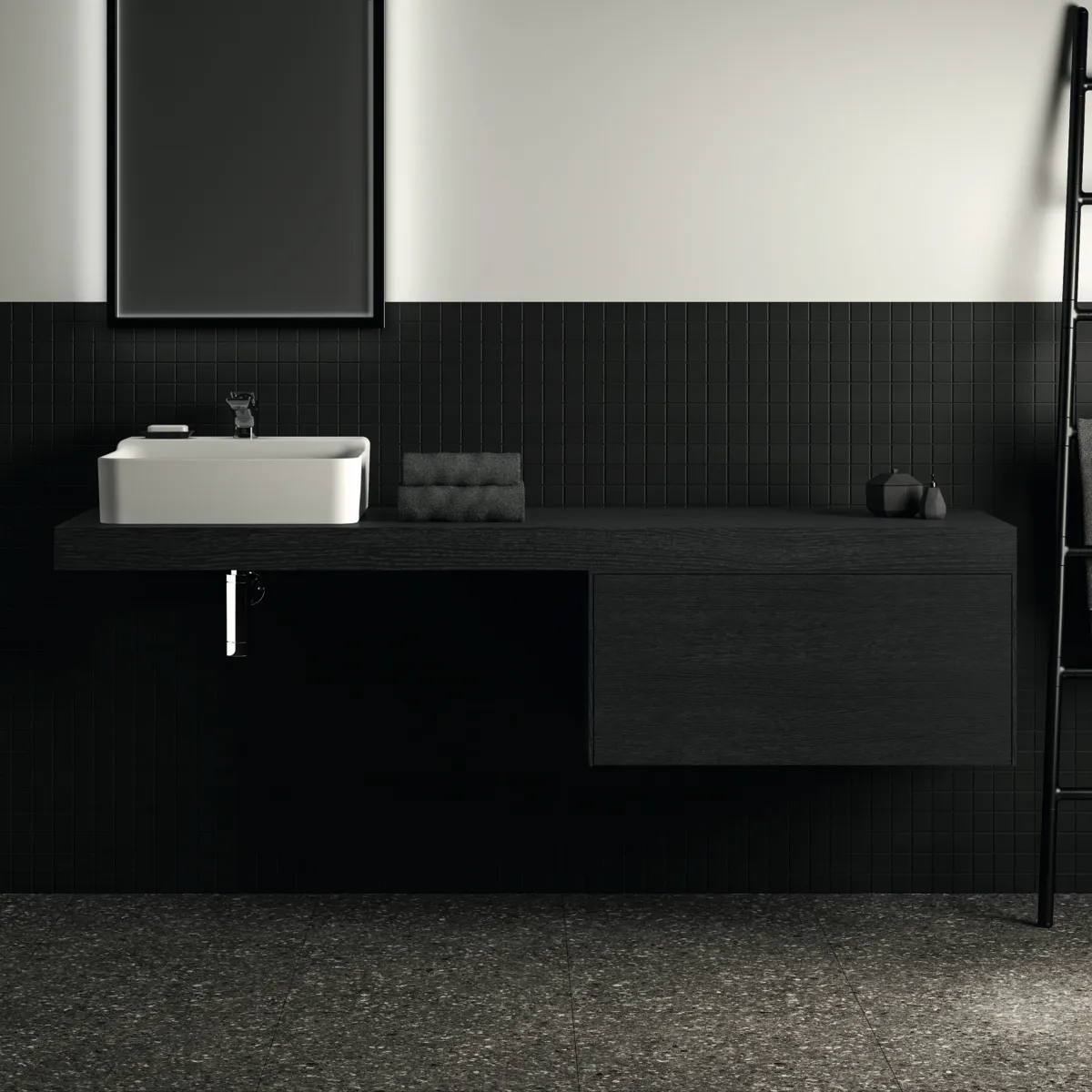 Ideal Standard Konsole Conca, Eiche geflammt, 1800x505x80 mm Ideal Standard Konsole Conca, Eiche geflammt, 1800x505x80 mm
