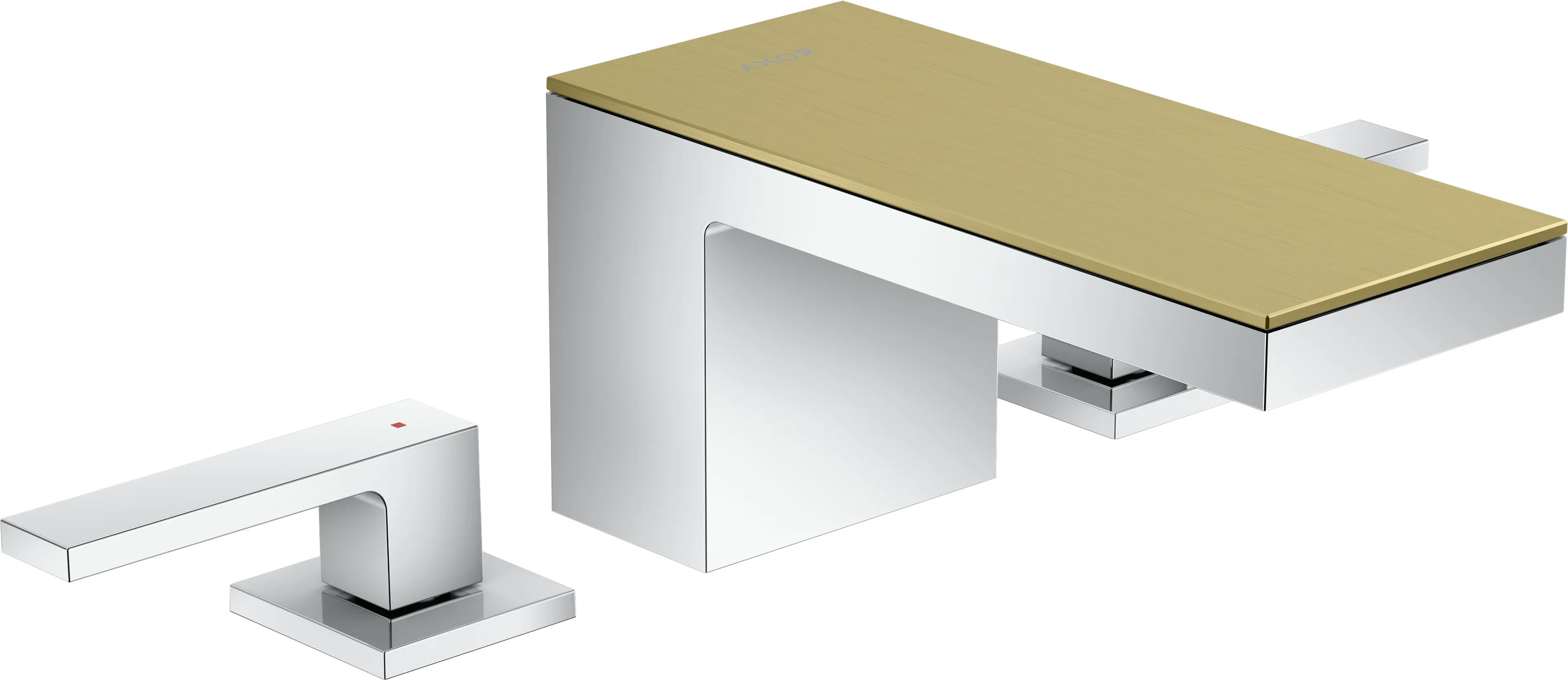 Hansgrohe AXOR MyEdition 3-Loch Waschtischarmatur Chrom, Ausladung 151 mm, Auslaufhöhe 70 mm, Hebelgriff, PowderRain Strahlart, max. Durchfluss 5 l/min, DN15 Anschluss