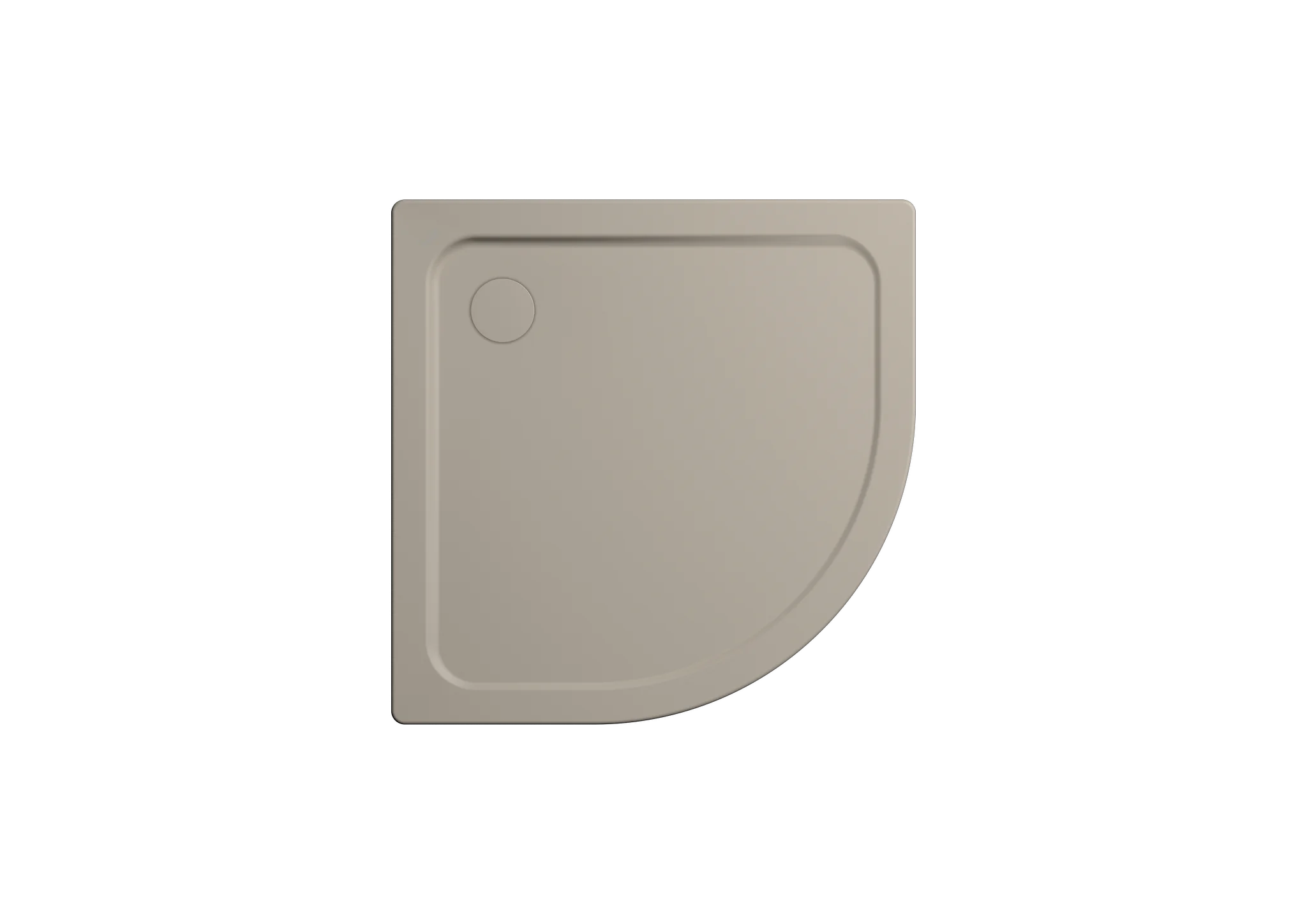 Kaldewei ARRONDO Duschfläche, warm grey 30, Invisible Grip, 900x900x25 mm, Viertelkreis, Eckablauf