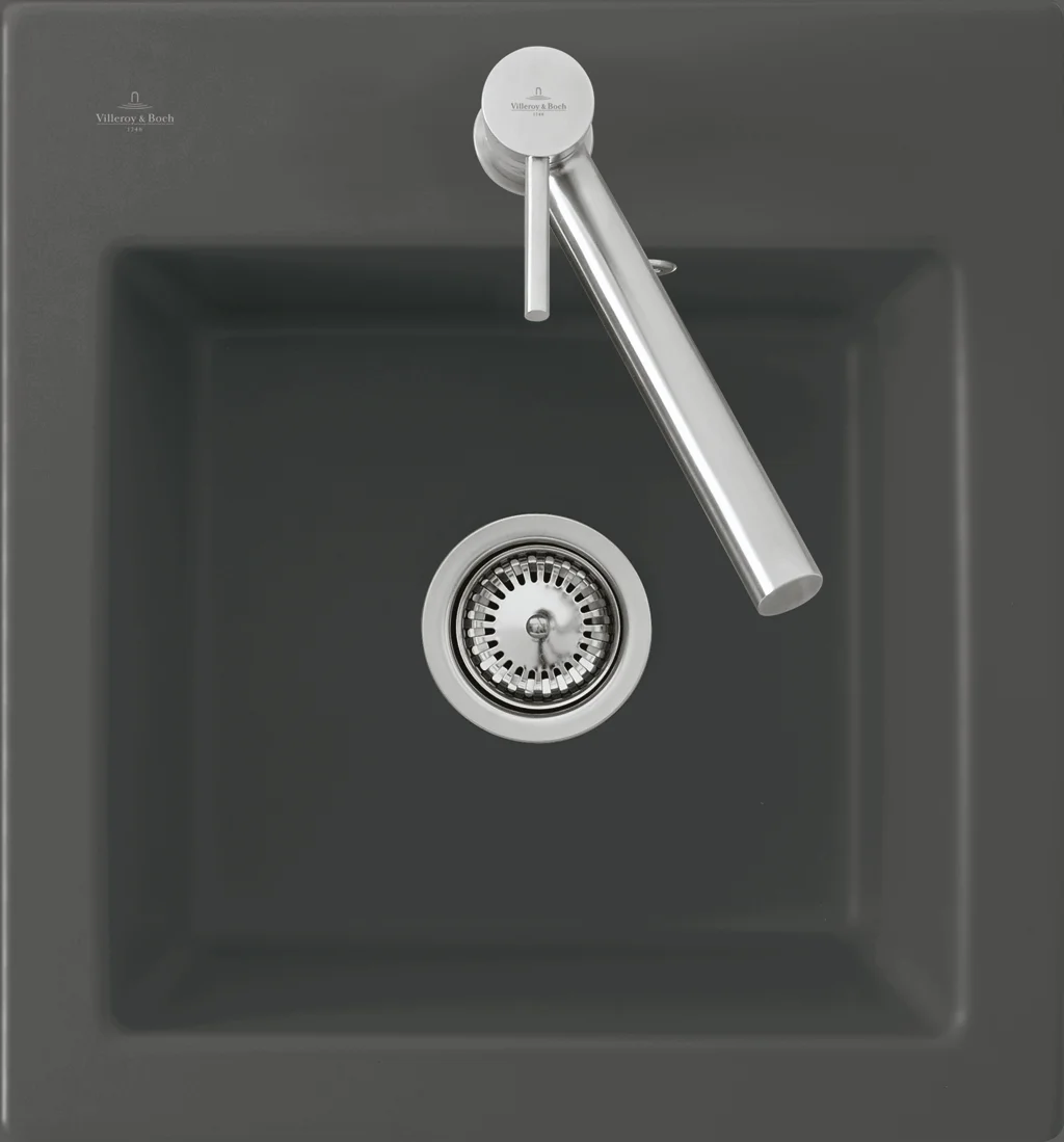 Villeroy & Boch Subway 45 XS flat, flächenbündige Spüle, 440 x 475 mm, Pure Black