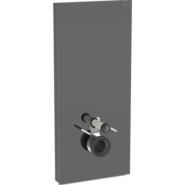 Monolith Sanitärmodul für Wand-WC, 114 cm, Frontverkleidung aus Glas: Glas lava, Aluminium schwarzchrom