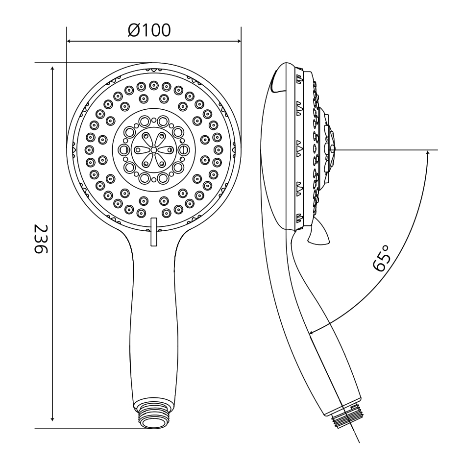Handbrause AqvaBasic II - 5-fach verstellbar - "easy-clean" - Durchmesser 100 mm - chrom Handbrause AqvaBasic II - 5-fach verstellbar - "easy-clean" - Durchmesser 100 mm - chrom