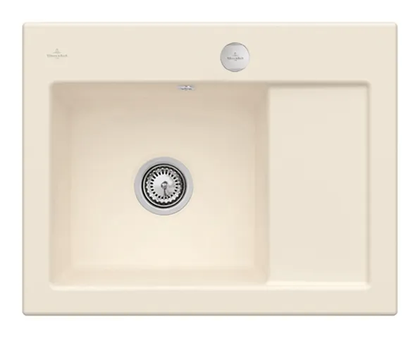 Villeroy & Boch Einbau-Küchenspülbecken „Subway“ 45 Compact 650 × 510 × 220 mm, für Becken links in Ivory