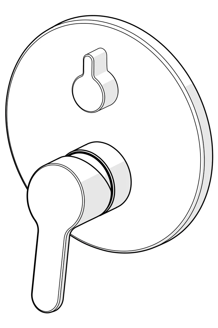 HansaPRIMO Einhebelmischer Fertigmontageset für Wanne/Brause, Rosette rund mit Sicherungseinrichtung, Chrom