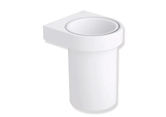 Becher Kst. m. Halter Sys 800, Halter Plvb. weiß tiefmatt/wem Becher Kst. m. Halter Sys 800, Halter Plvb. weiß tiefmatt/wem