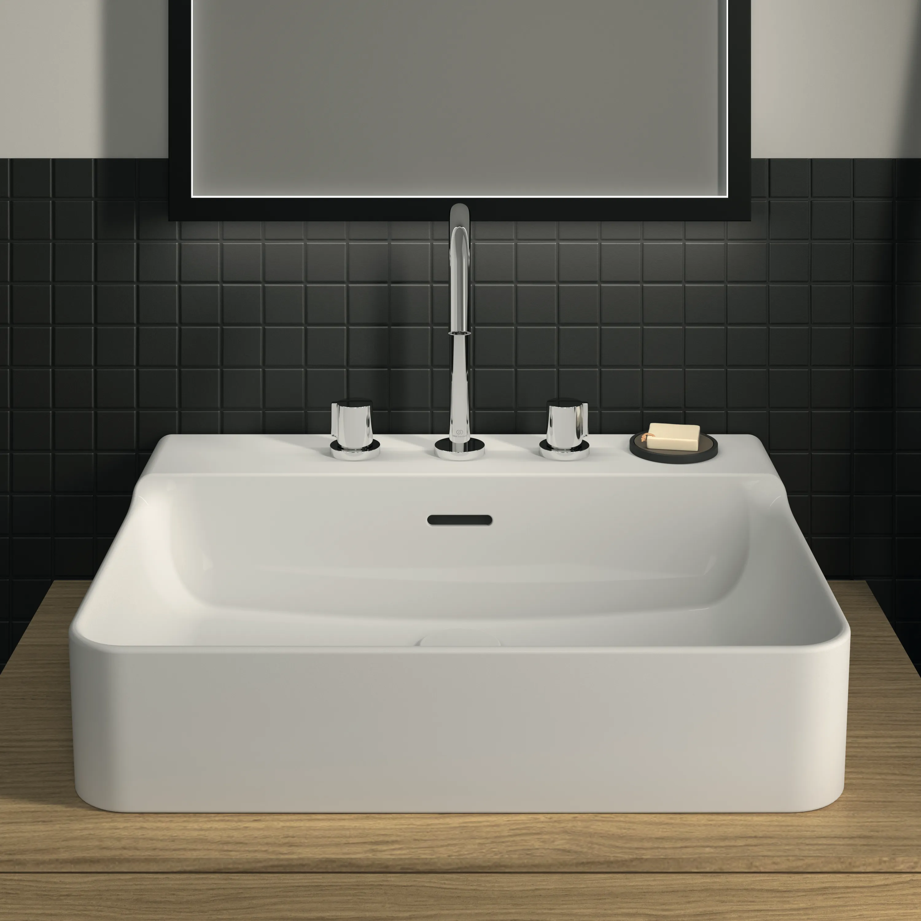 Waschbecken „Conca“ 60 × 45 × 16,5 cm, Hahnlochposition mittig in Weiß Waschbecken „Conca“ 60 × 45 × 16,5 cm, Hahnlochposition mittig in Weiß