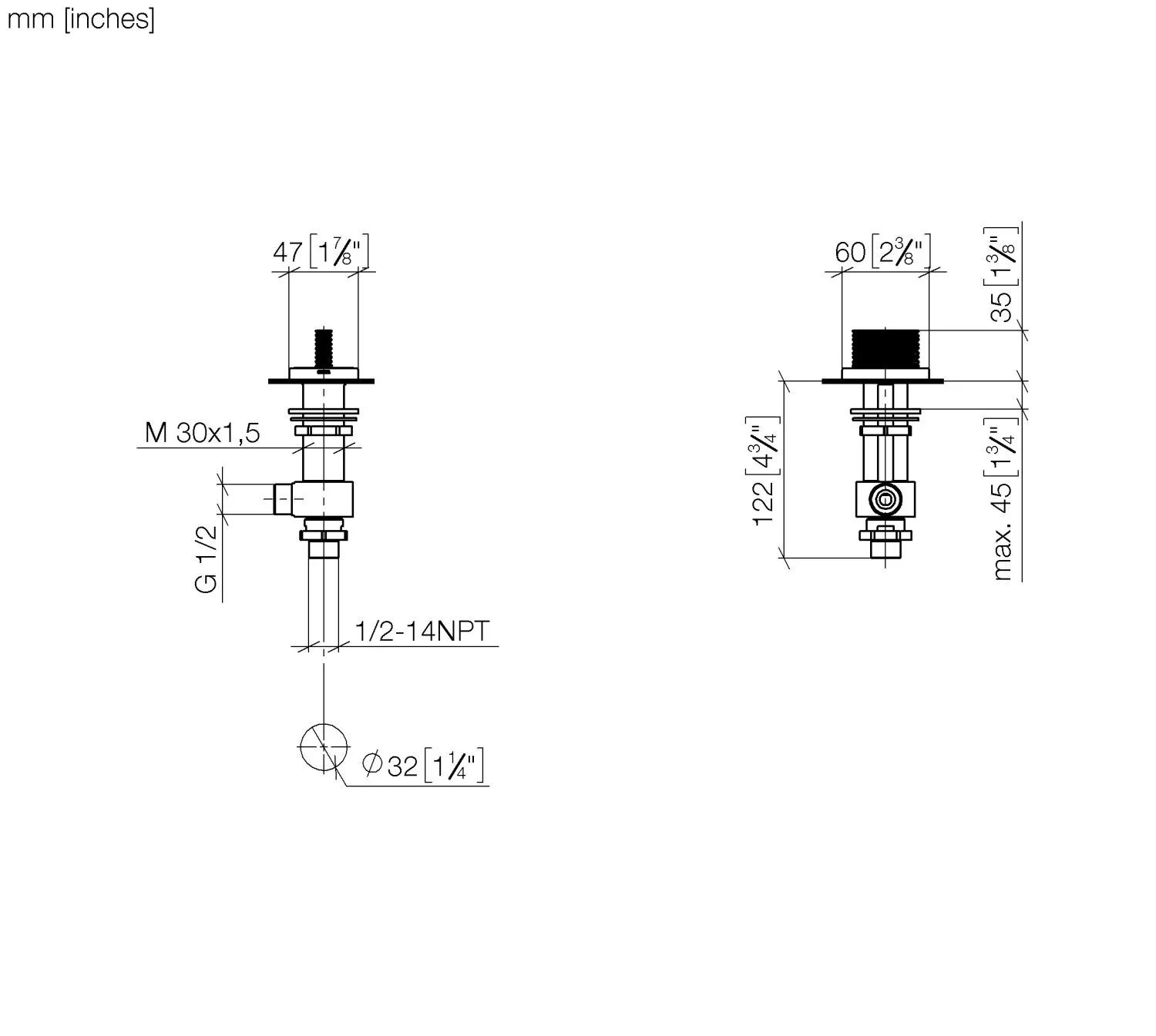 Seitenventil rechtsschließend kalt CL.1 Chrom 20006705 Seitenventil rechtsschließend kalt CL.1 Chrom 20006705