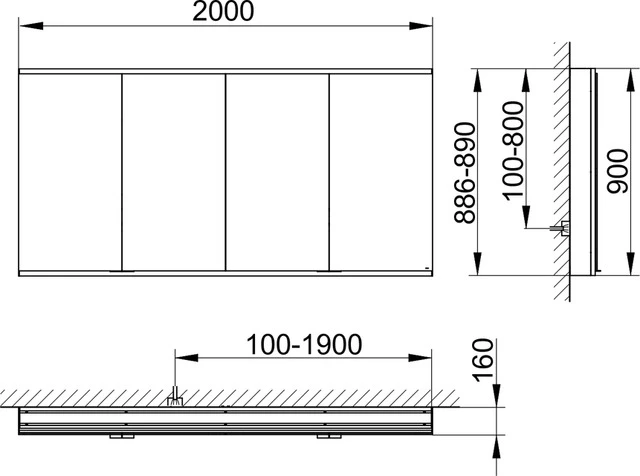 KEUCO Royal Modular 2.0 Spiegelschrank beleuchtet Wandvorbau silber-eloxiert KEUCO Royal Modular 2.0 Spiegelschrank beleuchtet Wandvorbau silber-eloxiert