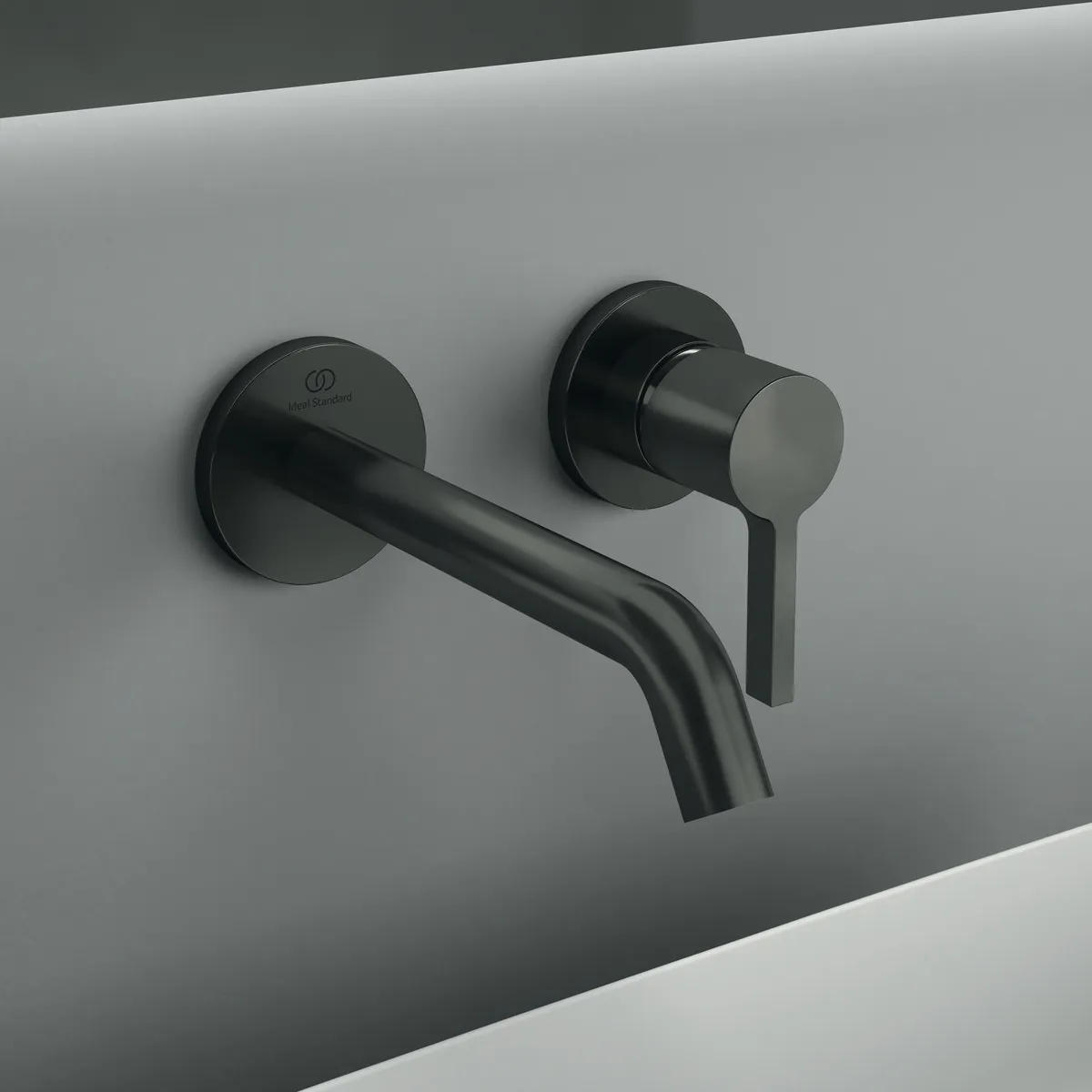 Ideal Standard Joy Armaturen Wand-Waschtischarmatur JOY, BS2, runde Rosette, Ausladung 180mm, Magnetic Grey