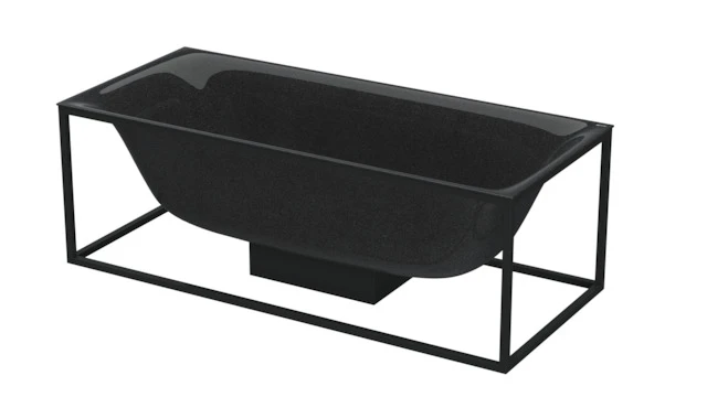 Bette BetteLux Shape Badewanne Rechteck, Midnight, 1700 x 750 mm, 8 mm Falzrand, Freistehend, 2-Sitzer, 41,6 kg