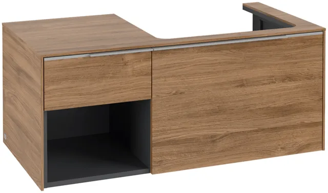 Villeroy & Boch Waschtischunterschrank mit Regalelement „Subway 3.0“ für Schrankwaschtisch 1001 × 423 × 516 mm Kansas Oak, für Becken rechts
