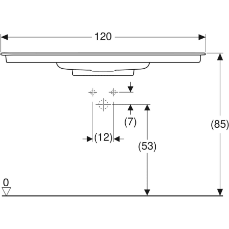 Schrankwaschtisch „One“ mit horizontalem Ablauf 120 × 48 cm in weiß alpin mit KeraTect® Schrankwaschtisch „One“ mit horizontalem Ablauf 120 × 48 cm in weiß alpin mit KeraTect®