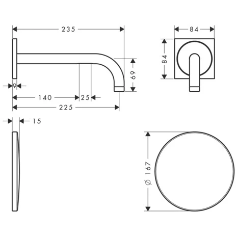 Waschtischmischer Unterputz Axor Uno 2 Elektronik langer Auslauf chrom