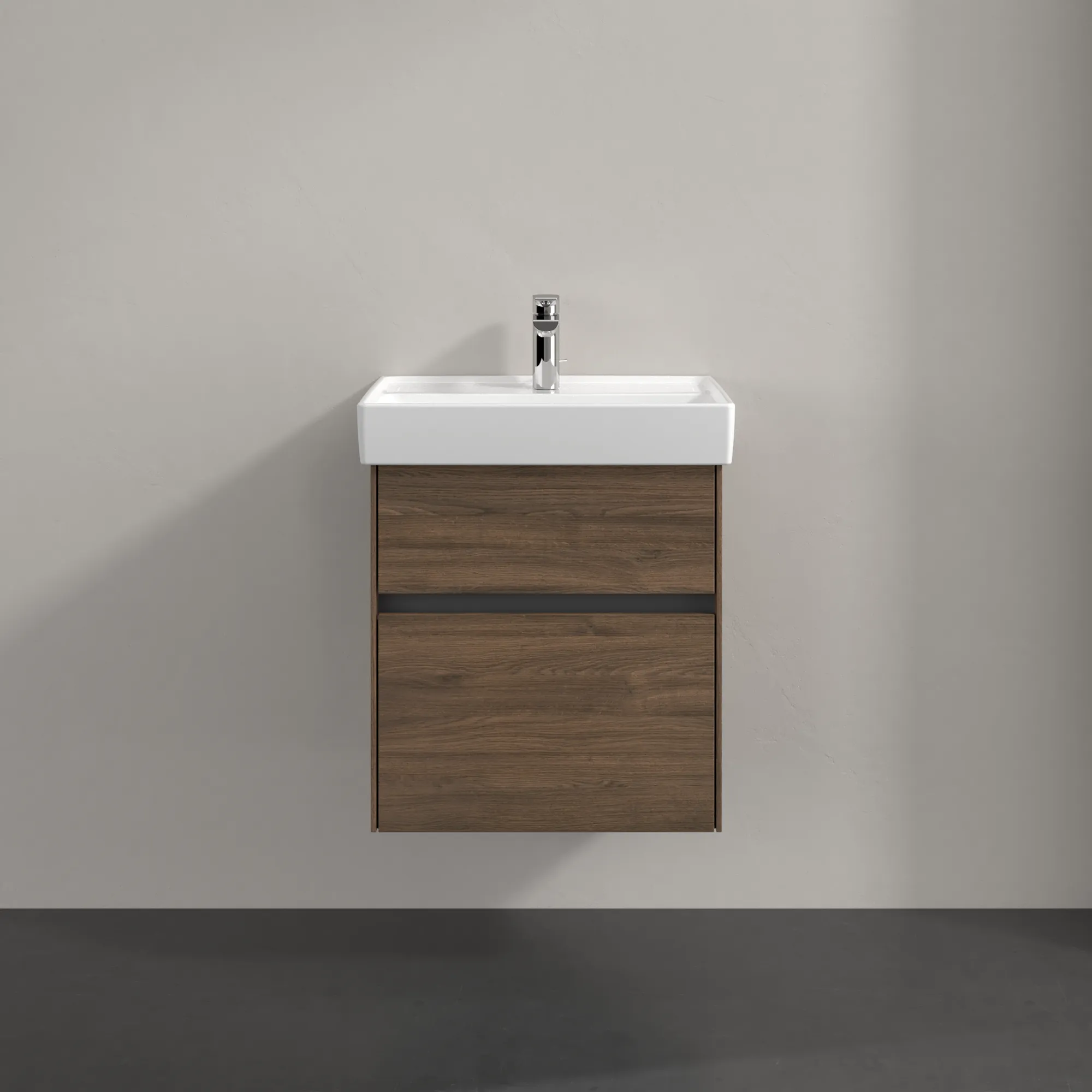 Villeroy & Boch Waschbeckenunterschrank Collaro C00700 Arizona Oak, 510x414 mm, Höhe 546 mm, mit SoftClosing und integrierten Aluminiumgriffen