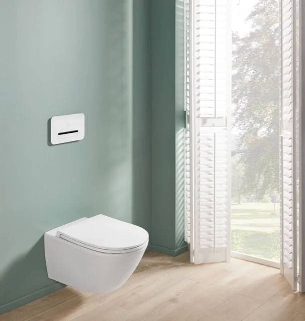Wand-Tiefspül-WC Combi-Pack „Universo Twistflush“ 37 × 36 × 56 × 56 cm in Weiß Alpin, ohne Spülrand, Abgang waagerecht, Soft Closing, Quick Release Wand-Tiefspül-WC Combi-Pack „Universo Twistflush“ 37 × 36 × 56 × 56 cm in Weiß Alpin, ohne Spülrand, Abgang waagerecht, Soft Closing, Quick Release
