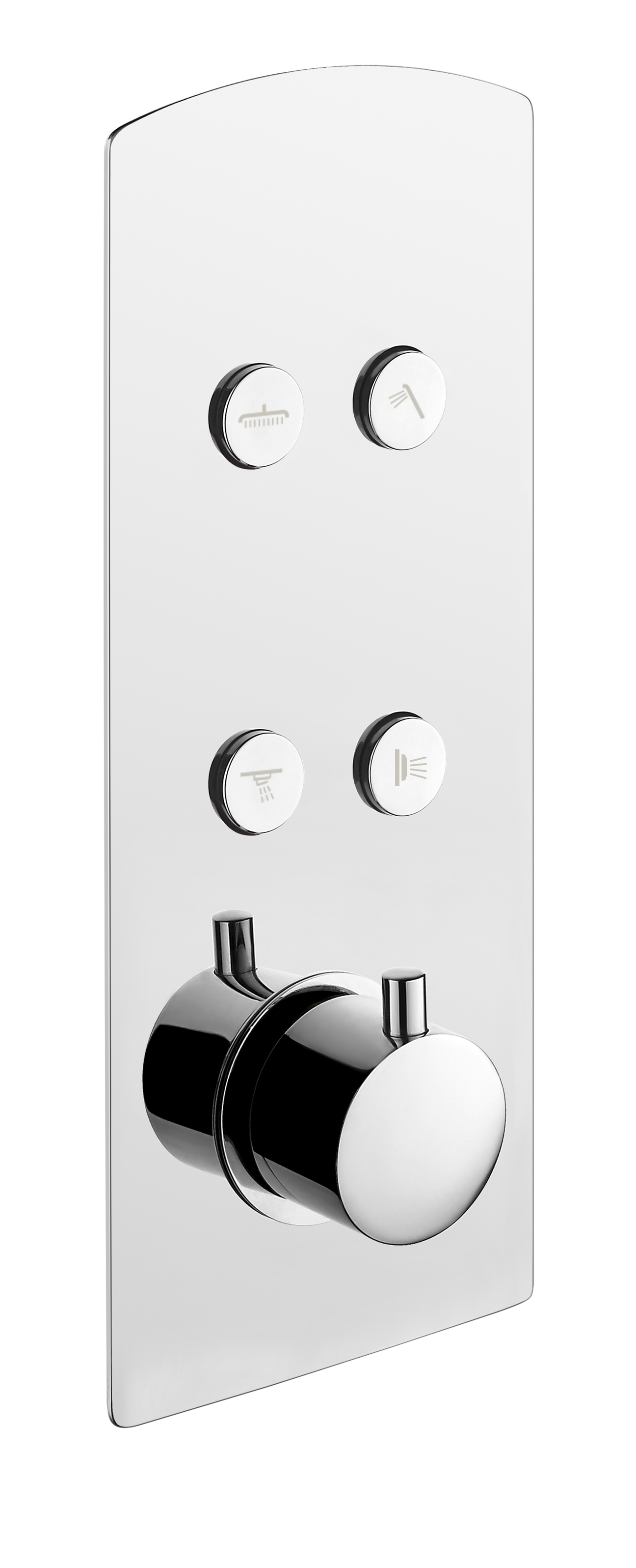 Fertigmontageset Thermostat-Batterie AqvaTherm zu Art. 094664250 - Thermoelement - 4 Druckknopf-Ventile - 38°-Sicherheitstaste - Abdeckrosette - chrom Fertigmontageset Thermostat-Batterie AqvaTherm zu Art. 094664250 - Thermoelement - 4 Druckknopf-Ventile - 38°-Sicherheitstaste - Abdeckrosette - chrom