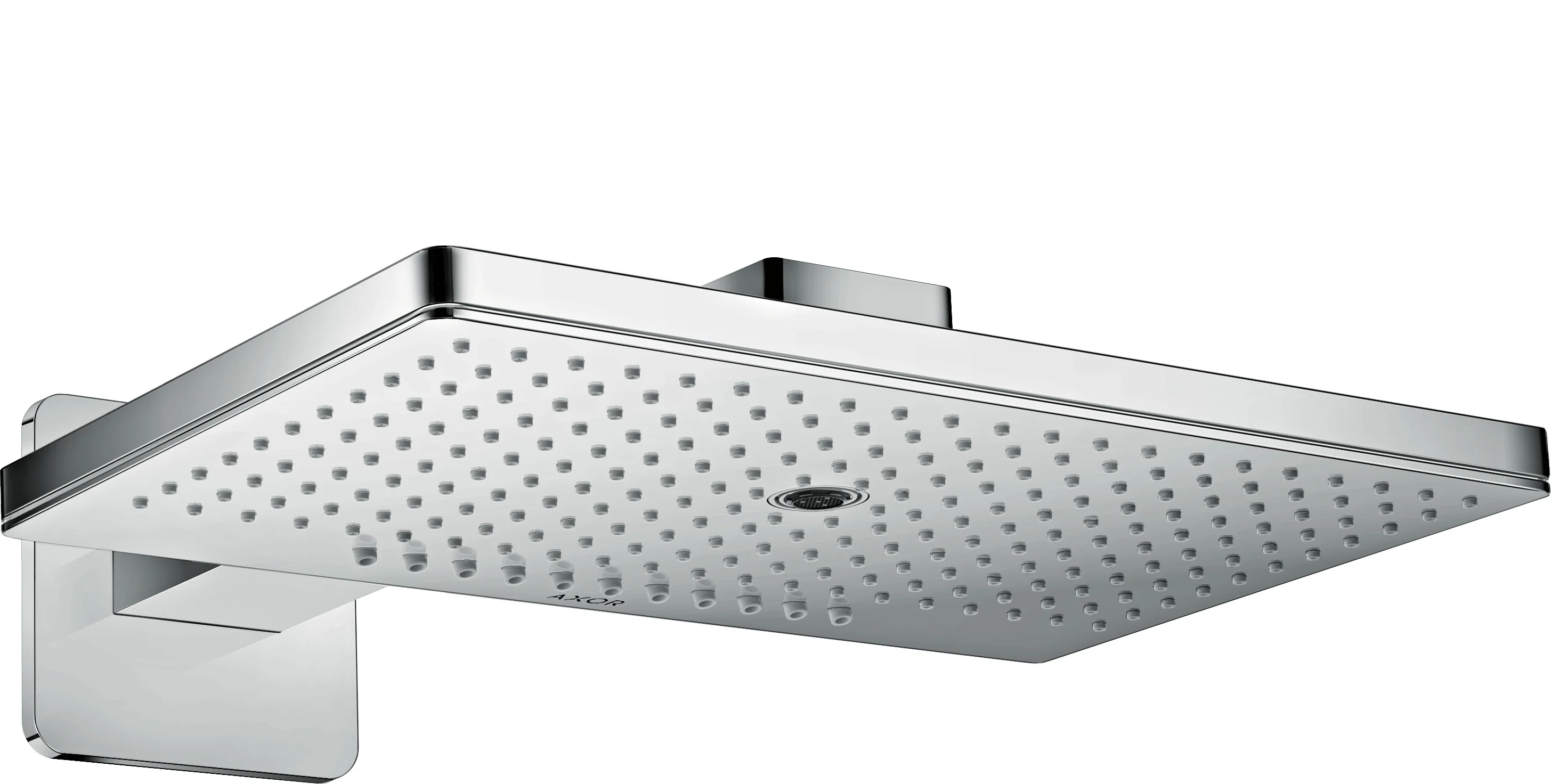 Hansgrohe AXOR ShowerSolutions Kopfbrause 460/300 3jet mit Brausearm softsquare Rosette, Chrom, 466 x 300 mm, 18,4 l/min Durchfluss