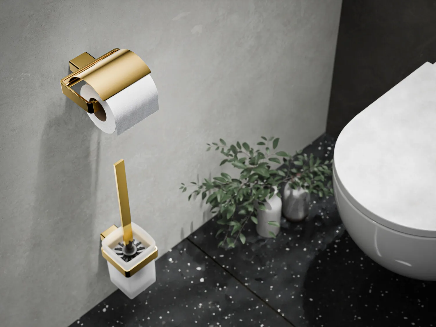 loft Papierhalter mit Deckel gold