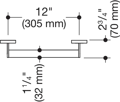 HaltegriffEdelstahl, PVD, Achsmaß 305 mm, Tiefe 70 mm, Stangendurchmesser 32 mm, in Farbe CK (messing glänzend) HaltegriffEdelstahl, PVD, Achsmaß 305 mm, Tiefe 70 mm, Stangendurchmesser 32 mm, in Farbe CK (messing glänzend)