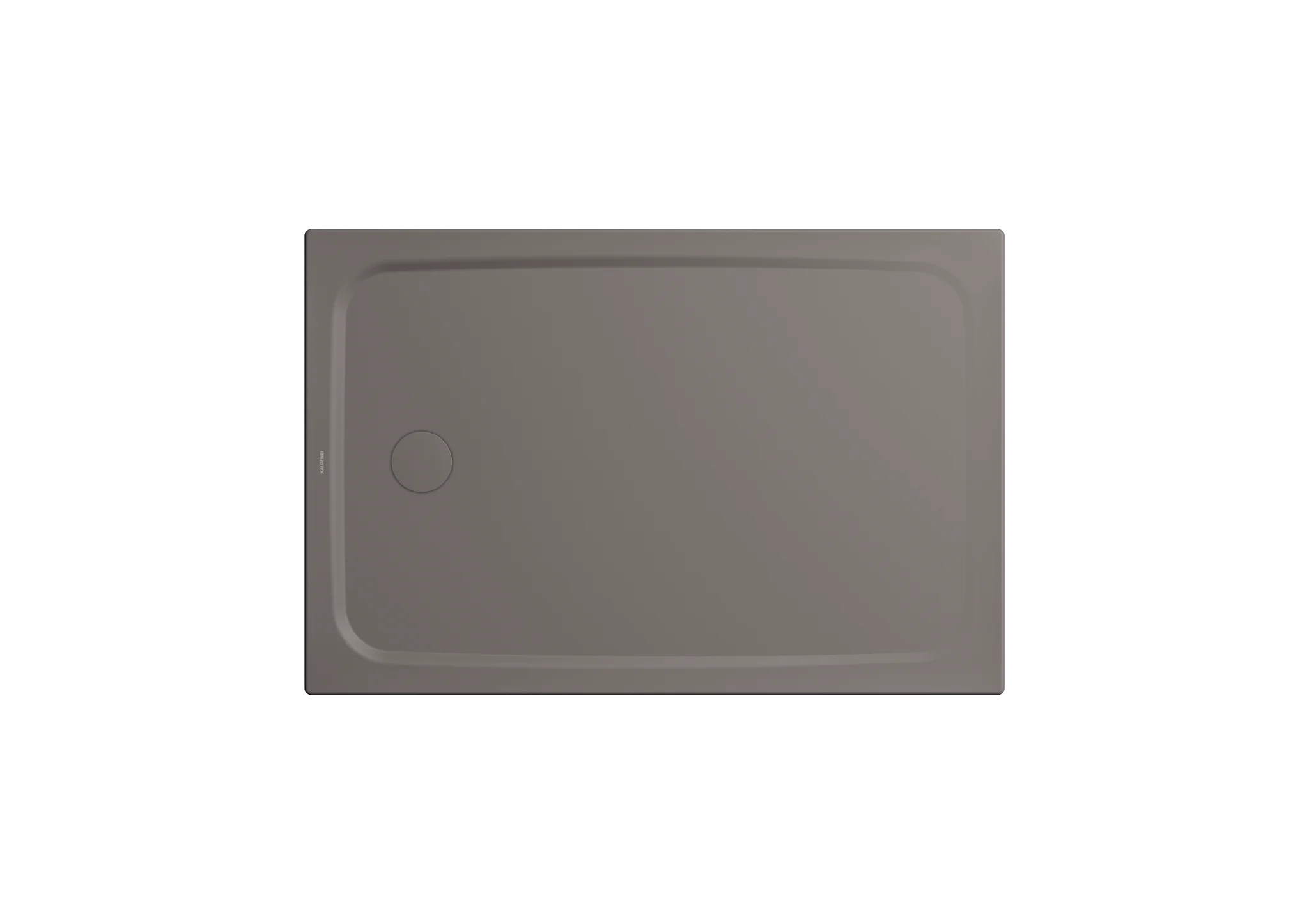 Kaldewei CAYONOPLAN Duschfläche extraflach, 900x1000 mm, warm grey 70, 32 mm Randhöhe, seitlicher Ablauf